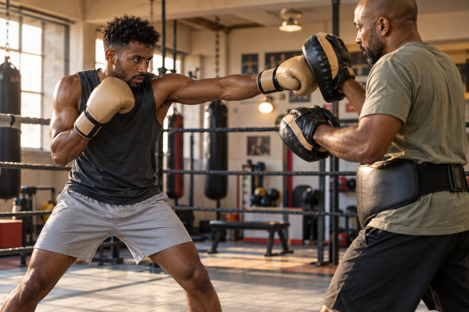 Illustrative boxing training, not a NovaCell patient or endorser